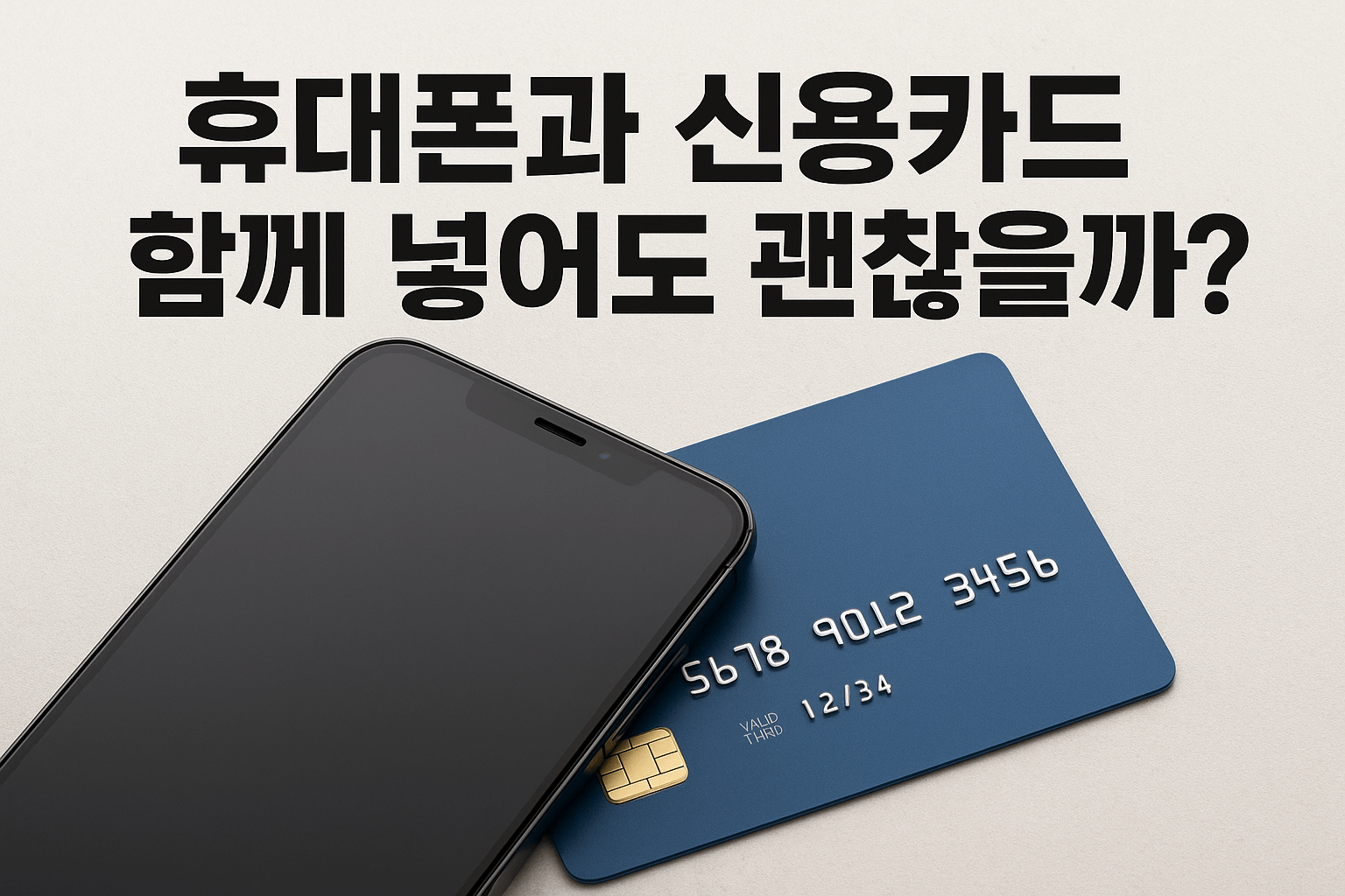 휴대폰과 신용카드, 주머니 속에서 함께 겹쳐서 넣고 다녀도 괜찮을까?